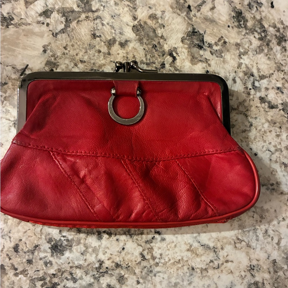 Red Leather Clutch